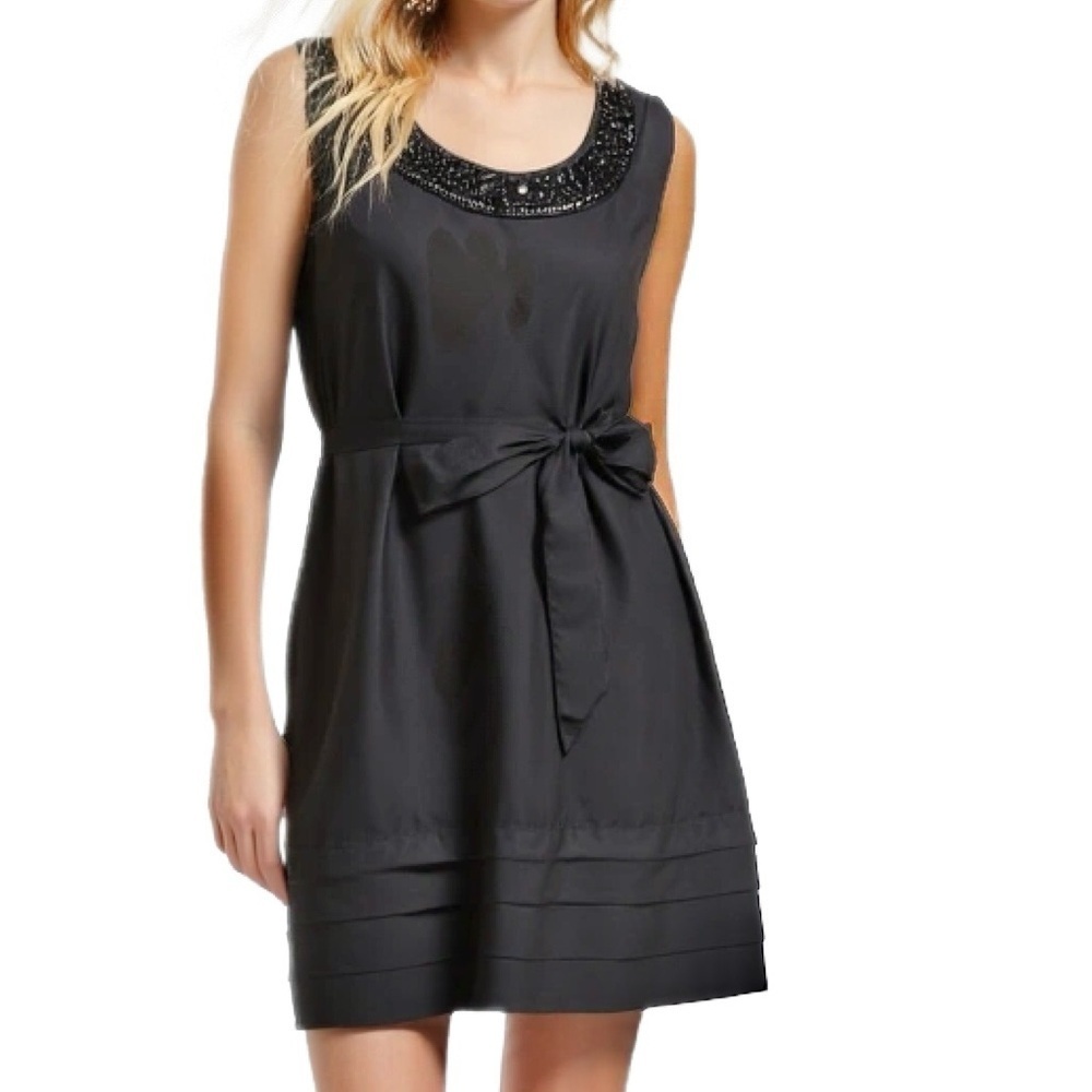 Banana Republic Black Silk With Embellished Sequin Neckline Size XS